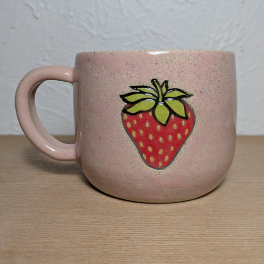 Strawberry Mug in Speckled Pink / 14 oz.